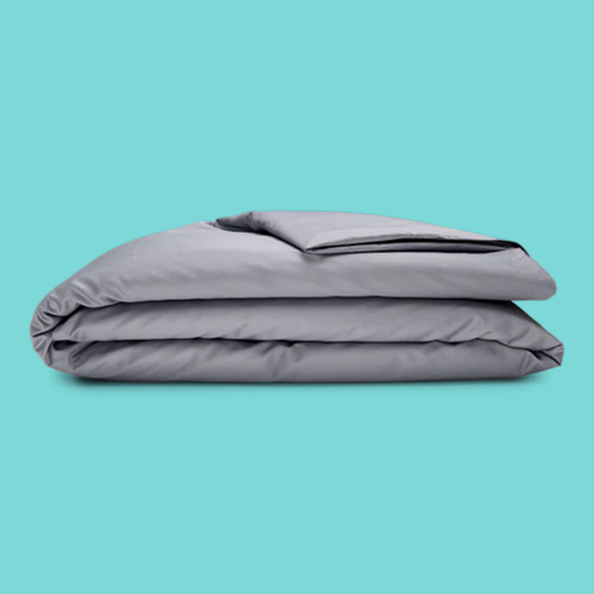 Sleepgram Supima 400 Thread Count Cotton Duvet Cover and Travel Bag, Queen, Grey - VMInnovations