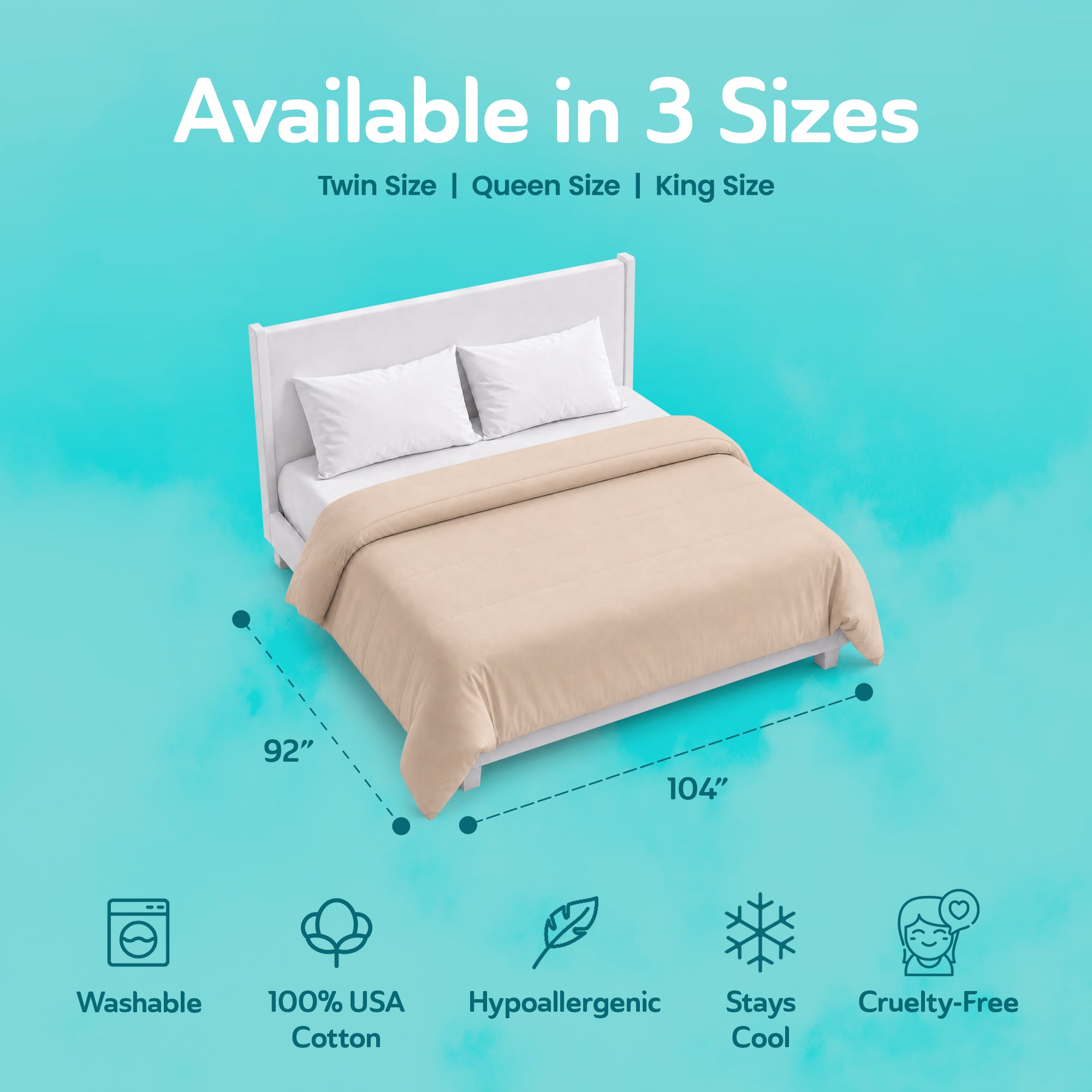 Sleepgram Supima 400 Thread Count Cotton Duvet Cover and Travel Bag, Queen, Sand