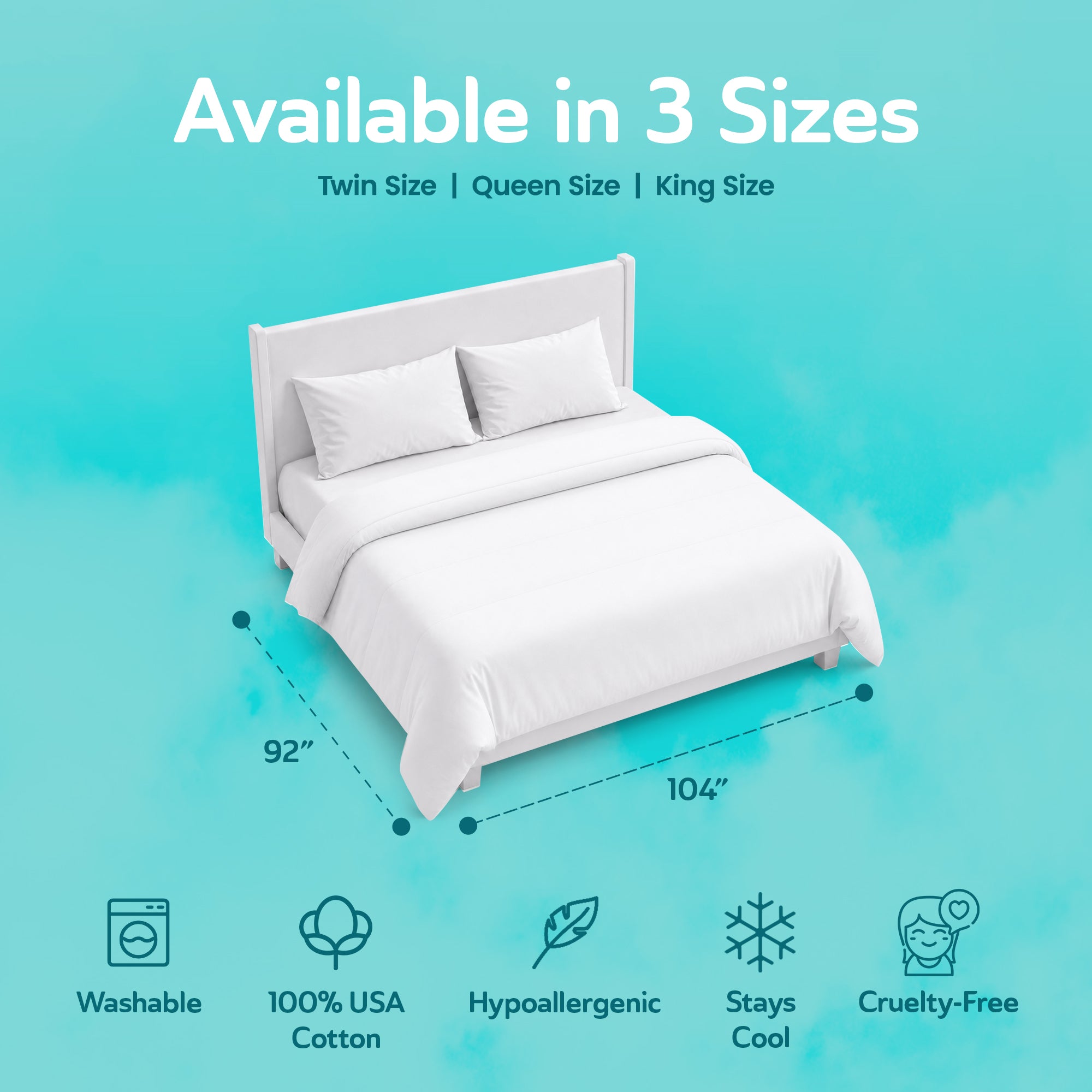 Sleepgram Supima 400 Thread Count Cotton Duvet Cover w/Bag, Queen, White (Used)