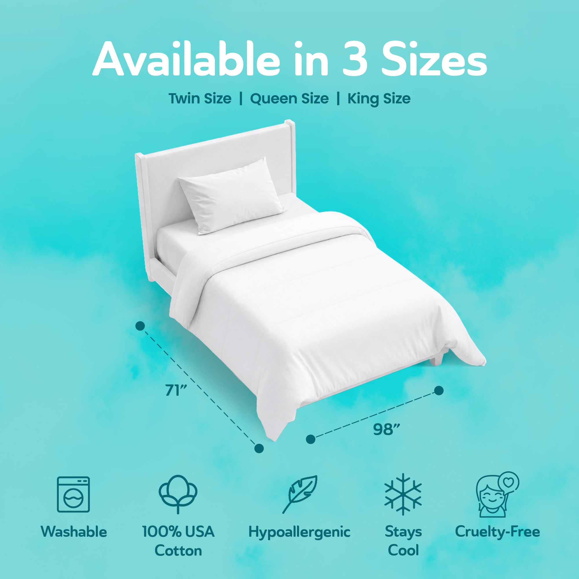 Sleepgram Supima 400 Thread Count Cotton Duvet Cover and Travel Bag, Twin, White - VMInnovations