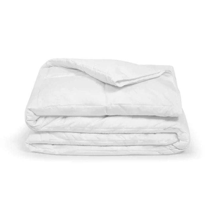 Sleepgram Queen Sized Pre Shrunk Lightweight Embroidered Cotton Comforter, White - VMInnovations