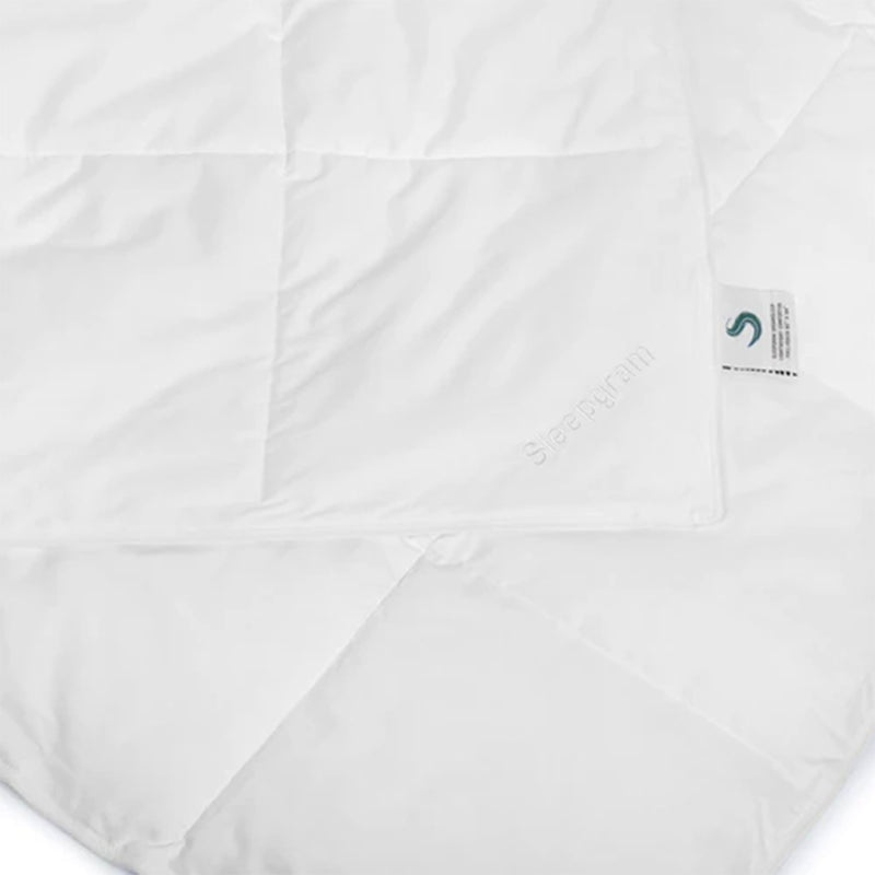 Sleepgram Queen Sized Pre Shrunk Lightweight Embroidered Cotton Comforter, White