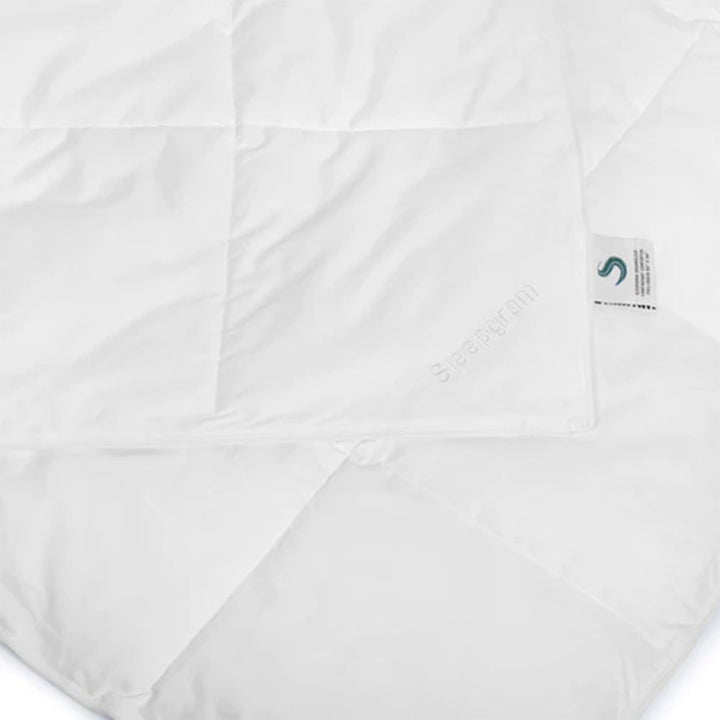 Sleepgram Twin Sized Pre Shrunk Lightweight Embroidered Cotton Comforter, White - VMInnovations