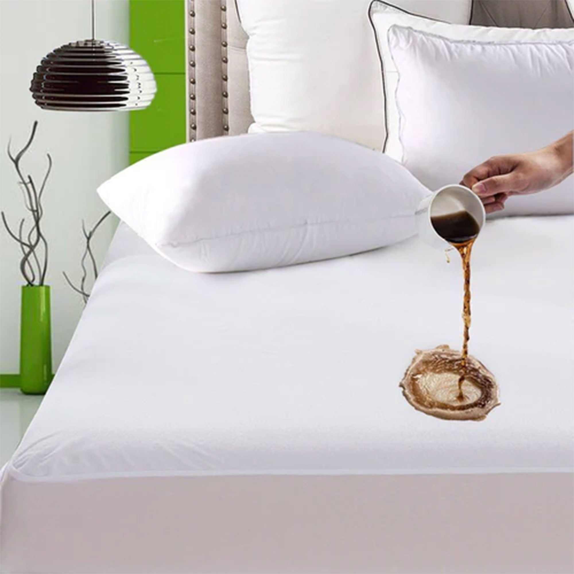 Sleepgram Breathable Sweat Proof Cotton Cover Protector, Full, White (Used) - VMInnovations