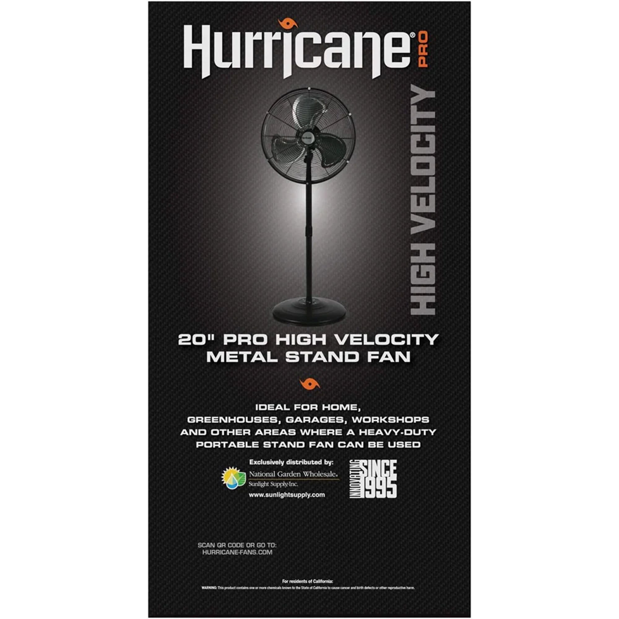Hurricane Pro Series 20" High Velocity Oscillating Pedestal Fan,Black(For Parts) - VMInnovations