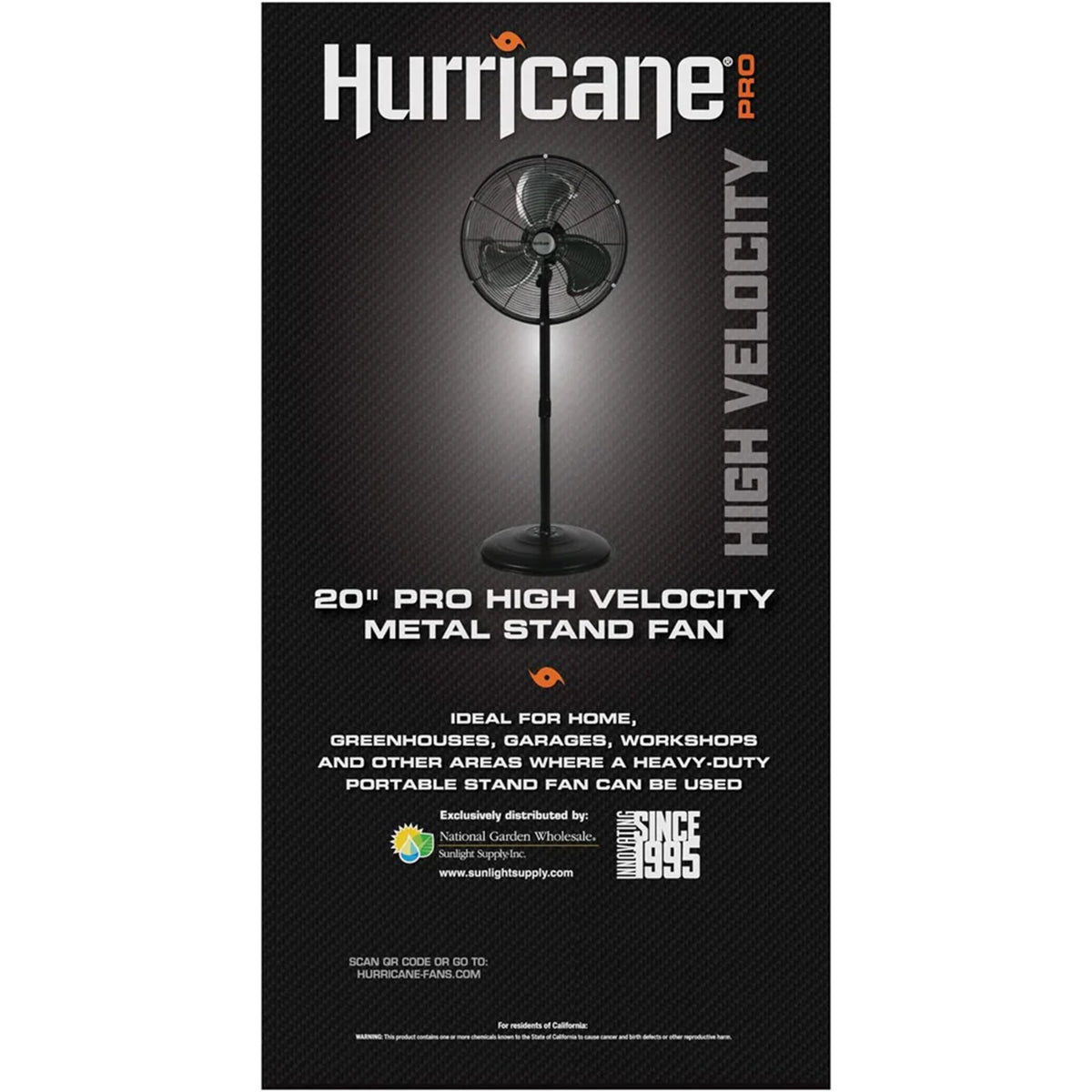 Hurricane Pro Series 20" High Velocity Oscillating Pedestal Fan,Black(For Parts) - VMInnovations