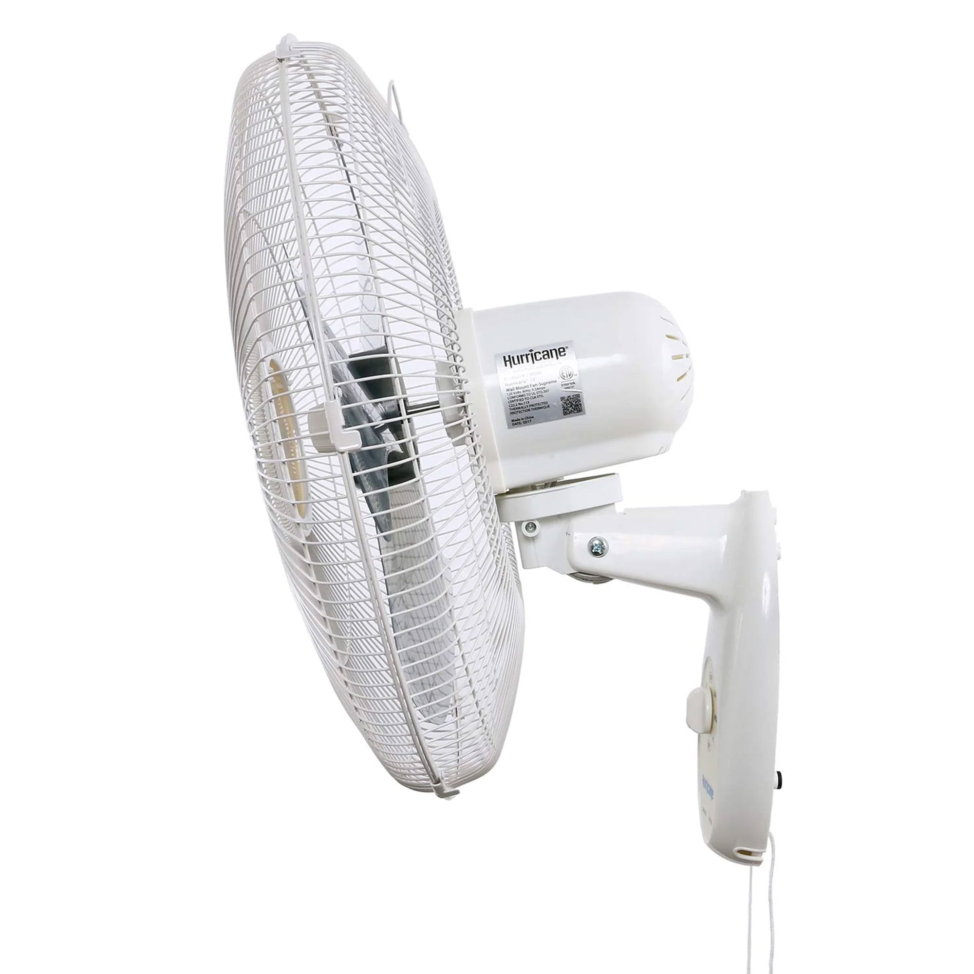 Hurricane Supreme 18 Inch 90 Degree Oscillating 3 Speed Wall Fan, White (2 Pack) - VMInnovations