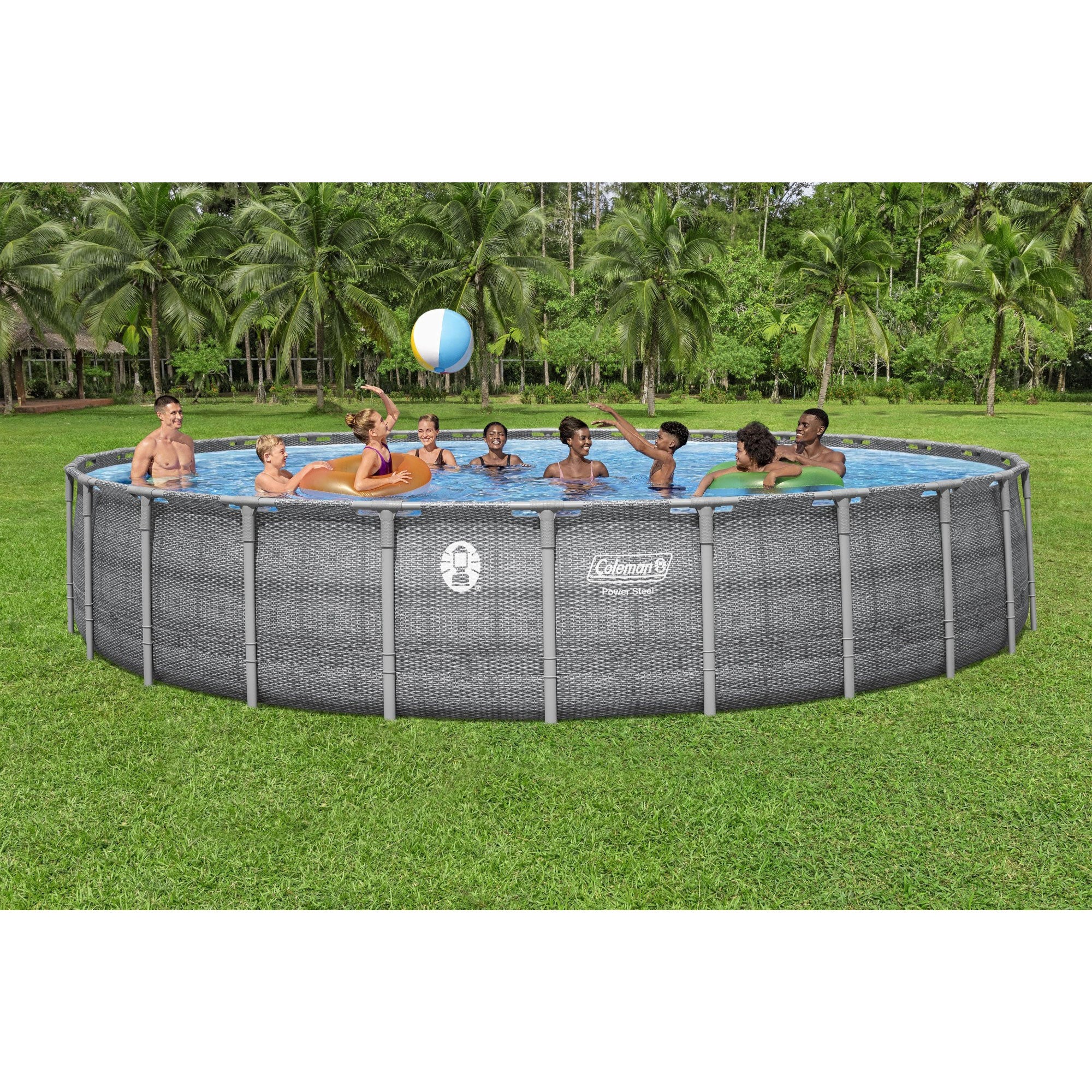 Coleman 26' x 52" Power Steel Frame Deluxe Series Swimming Pool Set (For Parts)