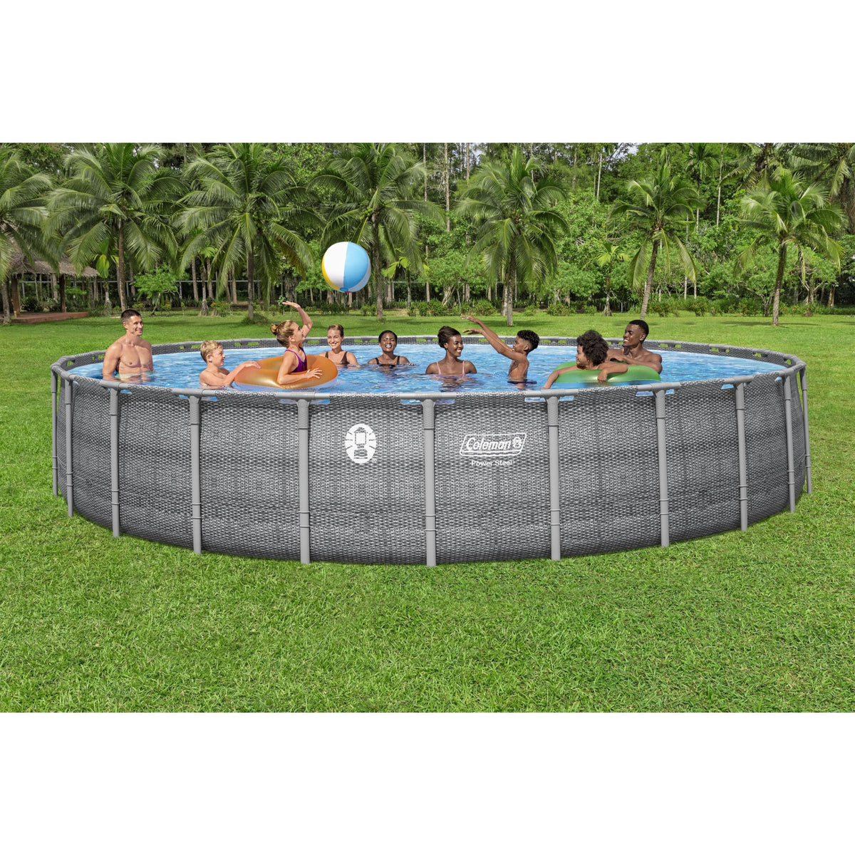Coleman 26' x 52" Power Steel Frame Deluxe Series Above Ground Swimming Pool Set