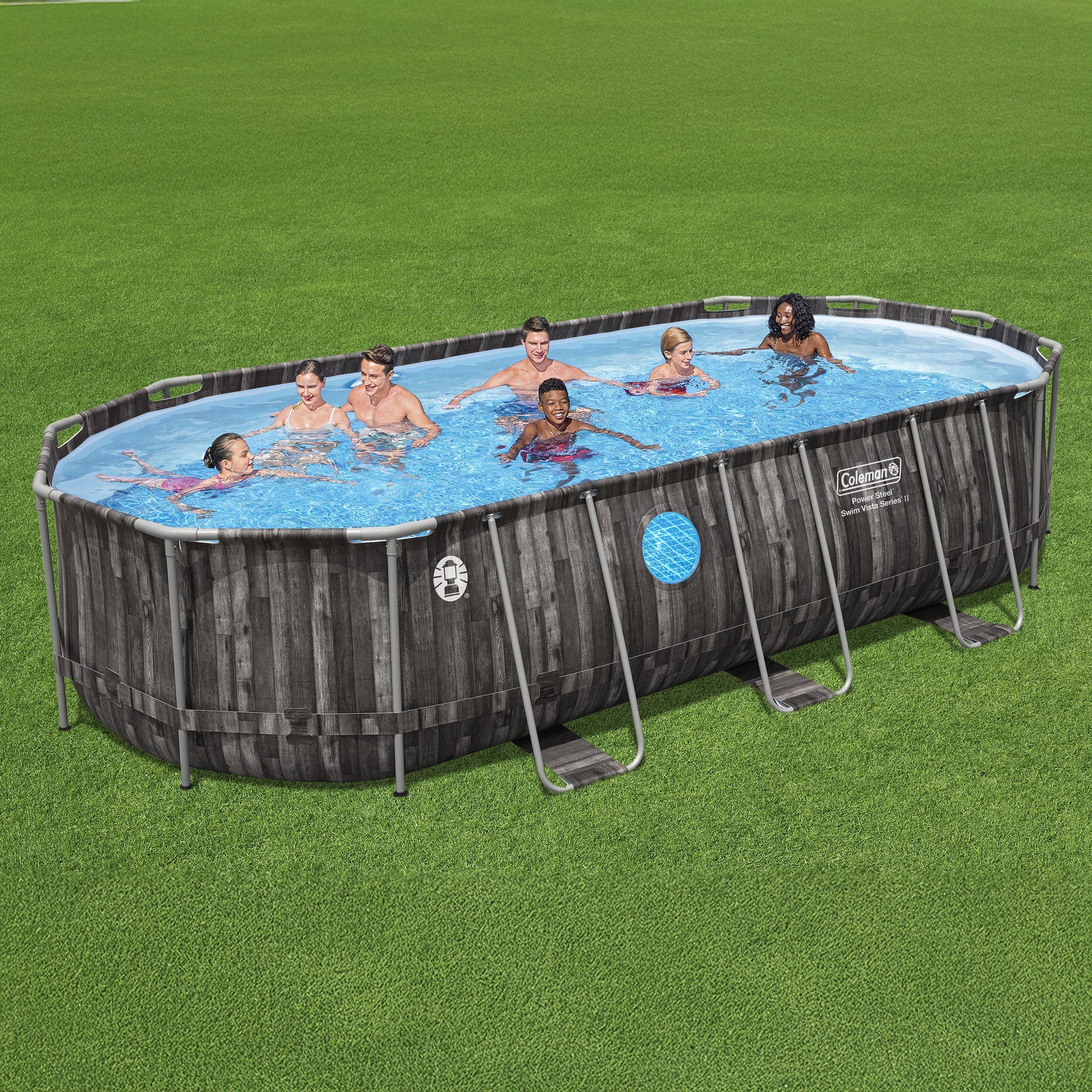 Coleman Power Steel Swim Vista 20' x 48" Round Above Ground Swimming Pool Set