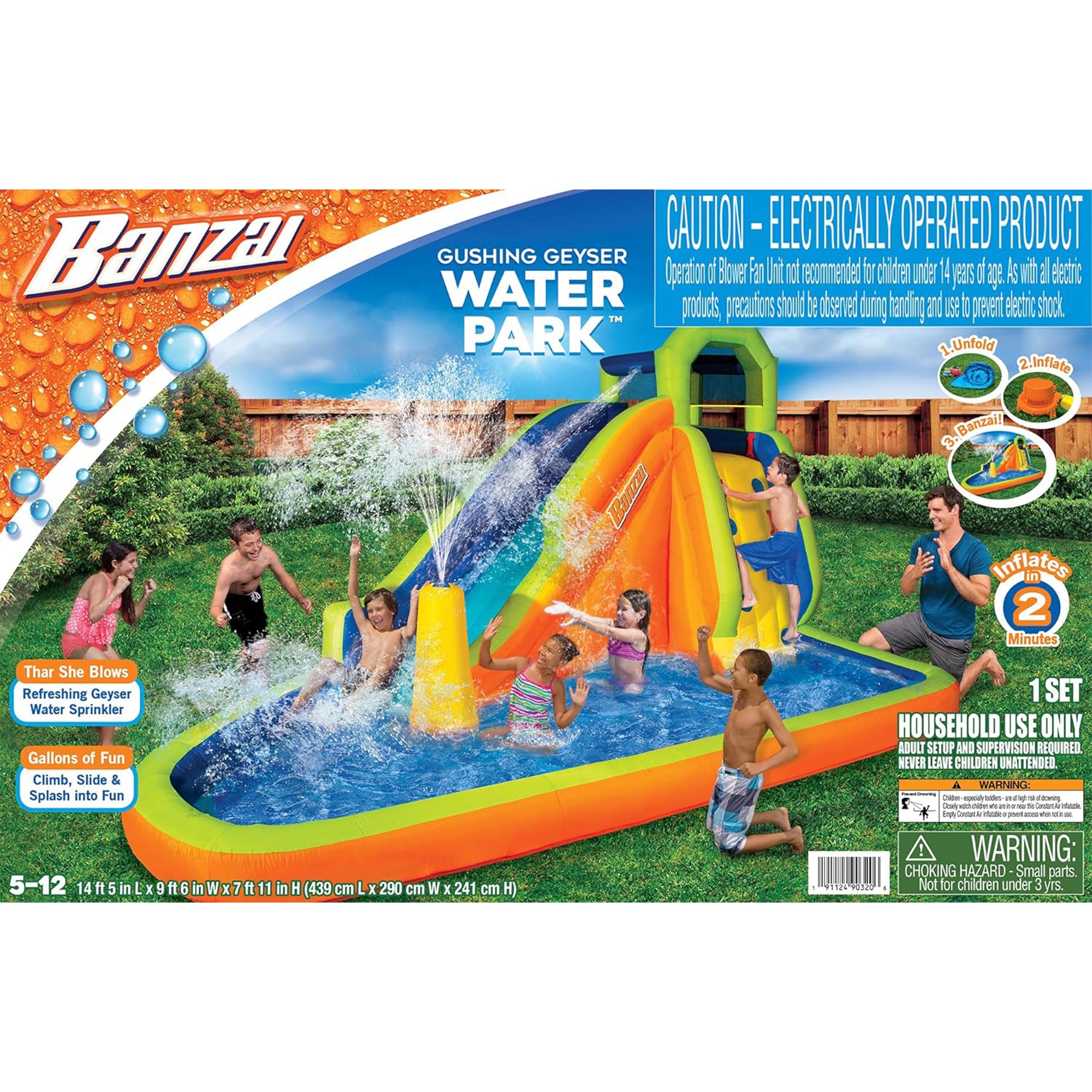 Banzai Water-Spraying Inflatable Pool Water Park Set, Multicolor (Open Box) - VMInnovations
