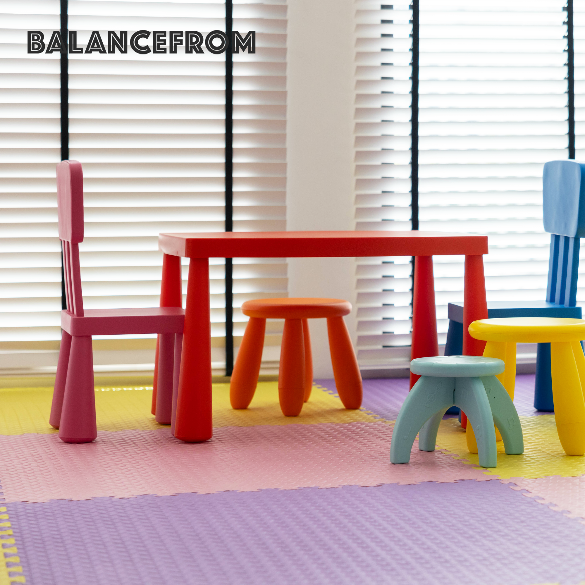 BalanceFrom 24 Sq Ft Interlocking EVA Foam Exercise Mat Tiles, Multi (Used) - VMInnovations