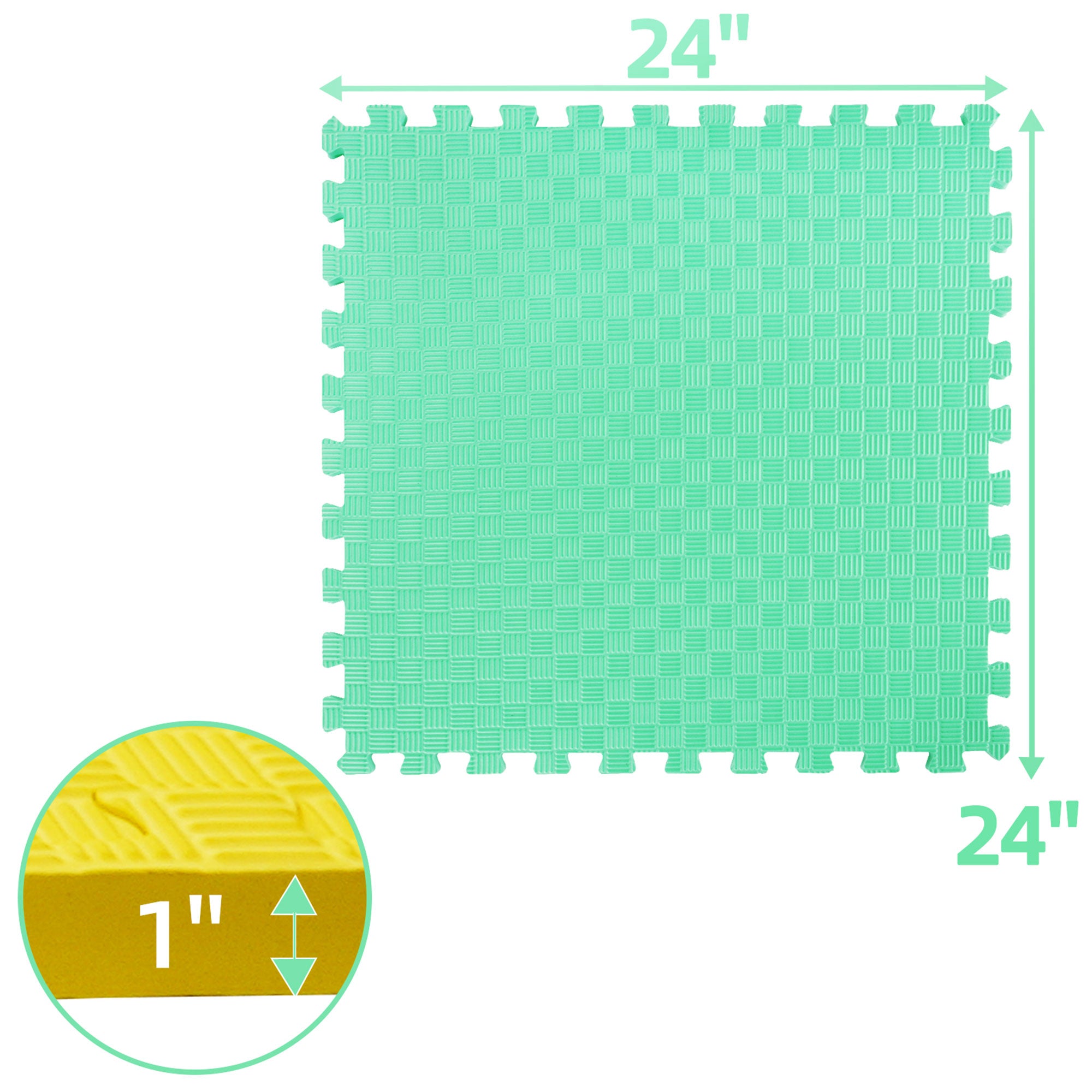 BalanceFrom 24 Sq Ft Interlocking EVA Foam Exercise Mat Tiles, Multi (Used) - VMInnovations