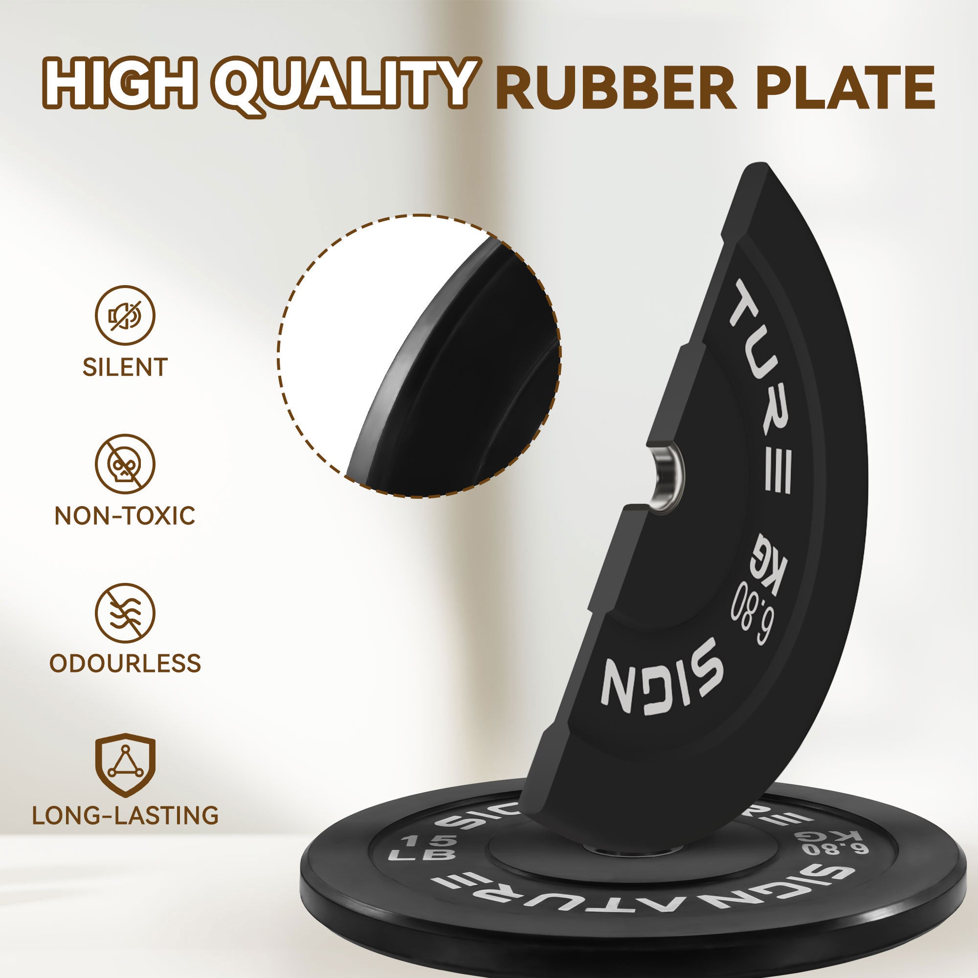 Signature 15lb Color Coded Olympic Bumper Plate Weight Plate, Pair (Open Box) - VMInnovations