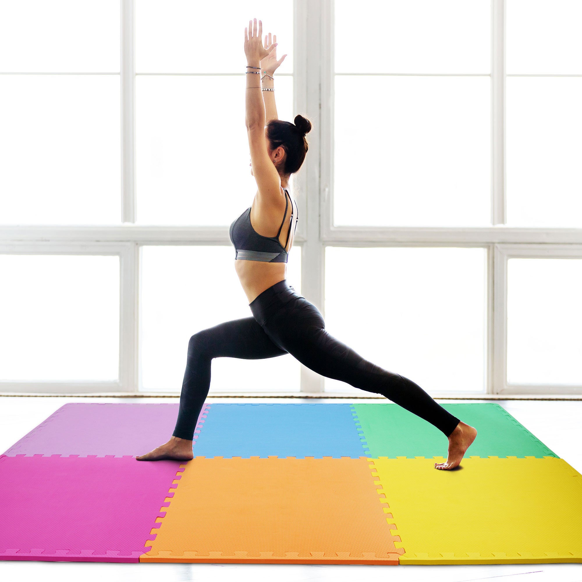 BalanceFrom 48 Sq Ft Interlocking EVA Foam Exercise Mat Tiles, Multi (For Parts) - VMInnovations