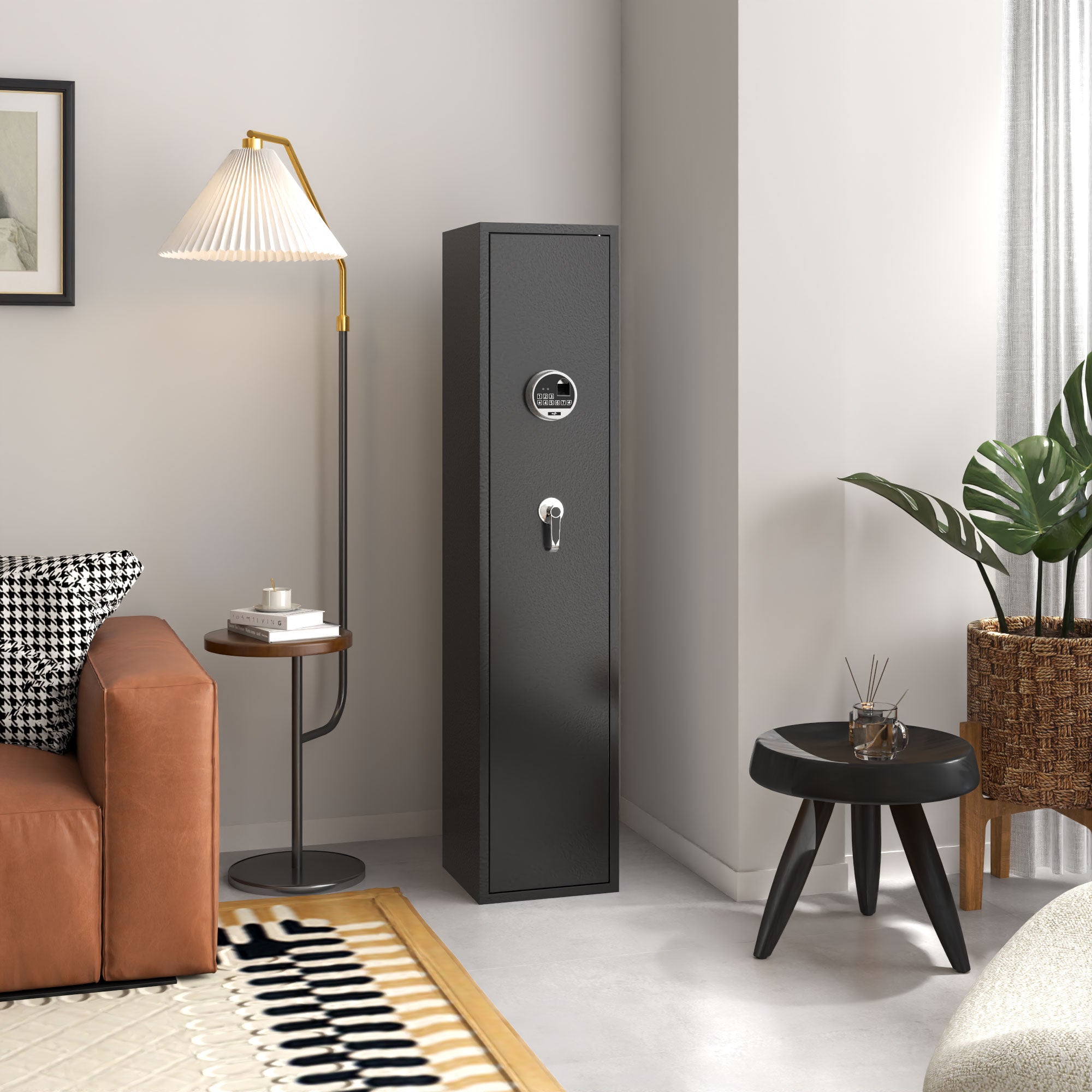 AOBABO 5-Rifle Gun Safe w/Keypad Lock, Security Cabinet Long Safes Gun Cabinet - VMInnovations