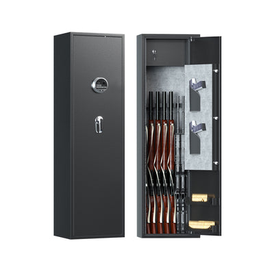 AOBABO 8-Rifle Gun Safe w/Keypad Lock, Security Cabinet Long Safes Gun Cabinet