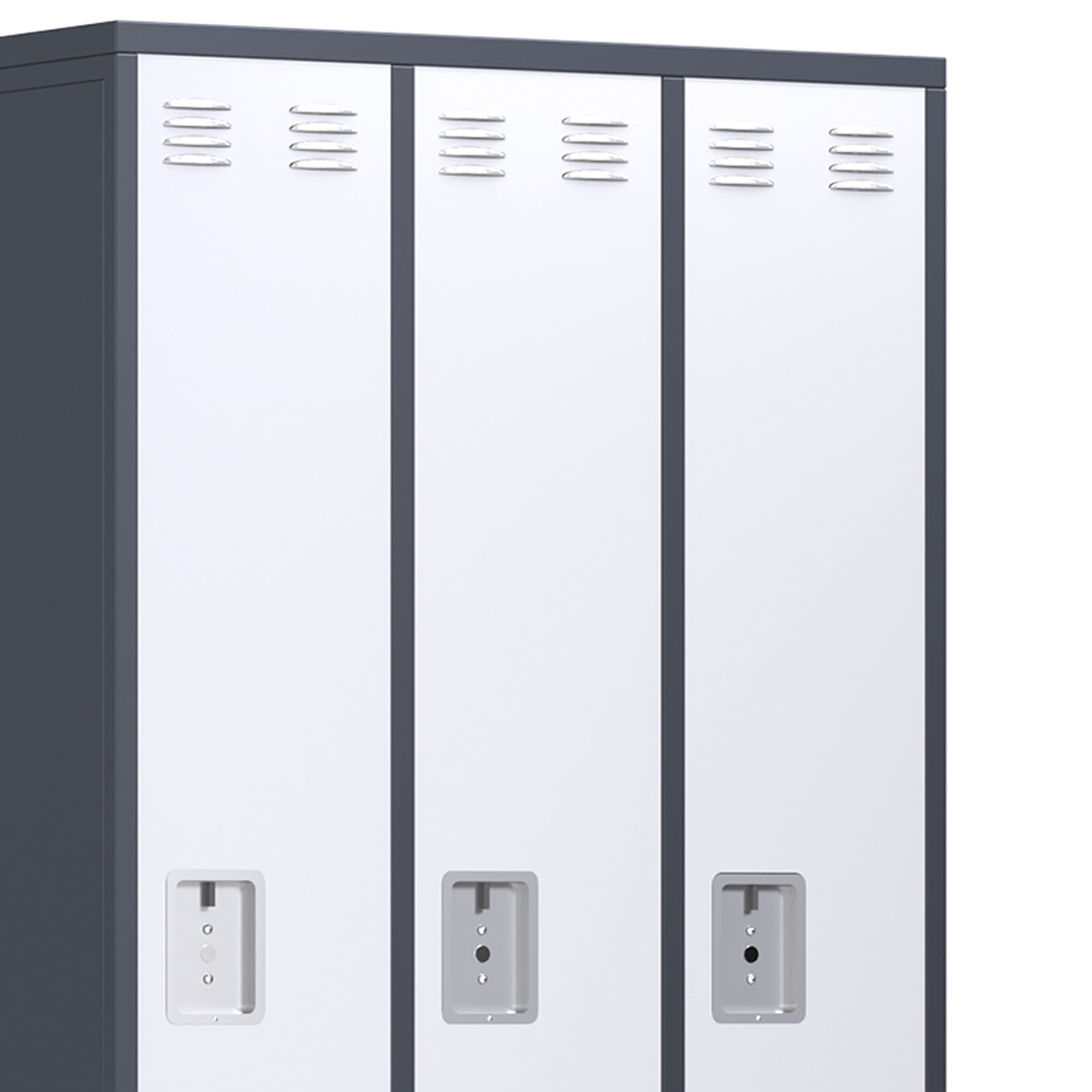 AOBABO 3 Door Steel Storage Cabinet Metal Locker for Office or Bedroom, Gray - VMInnovations
