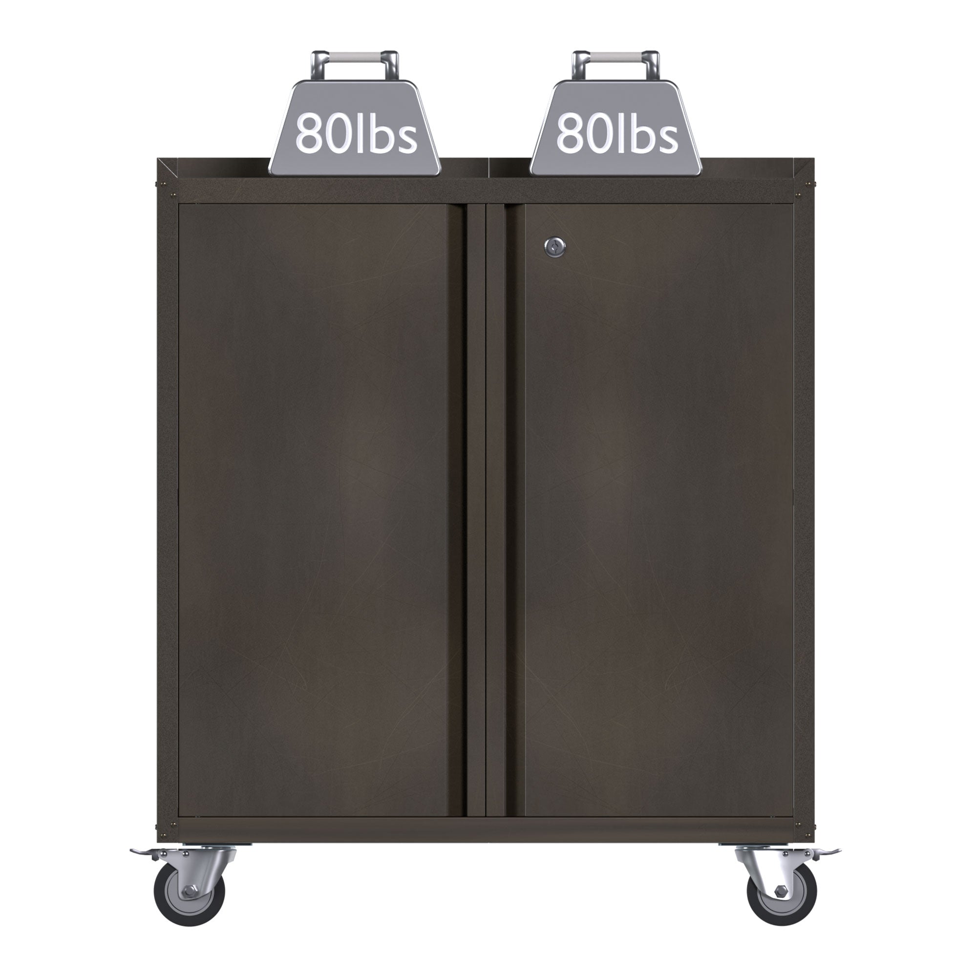 AOBABO Steel Lockable Wheeled Garage Tool Cabinet w/ Shelves, Black (Open Box) - VMInnovations