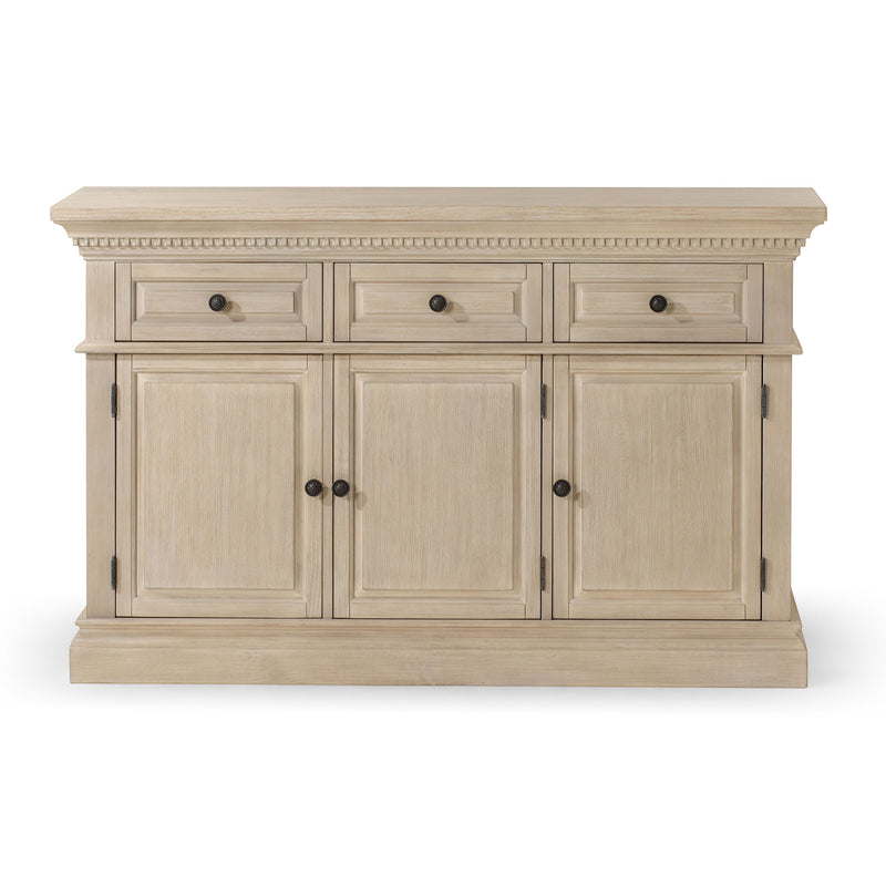 Maven Lane Theo Traditional Wooden Sideboard in Antiqued White Finish