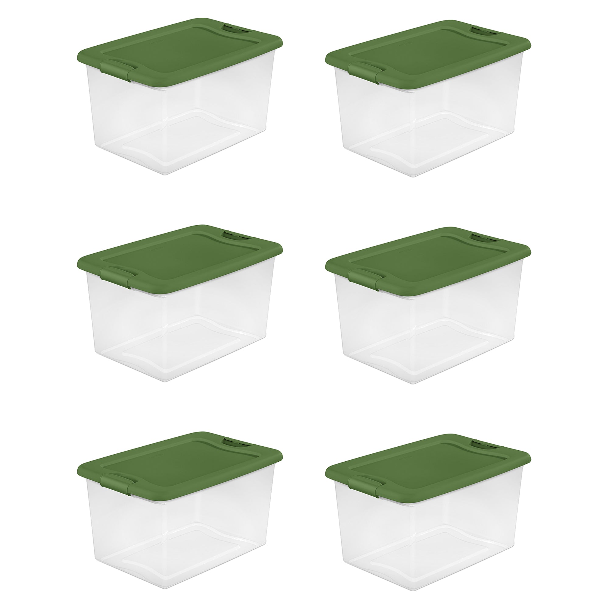 Sterilite 64 Qt Latching Plastic Holiday Storage Bin Clear Container, (6 Pack) - VMInnovations