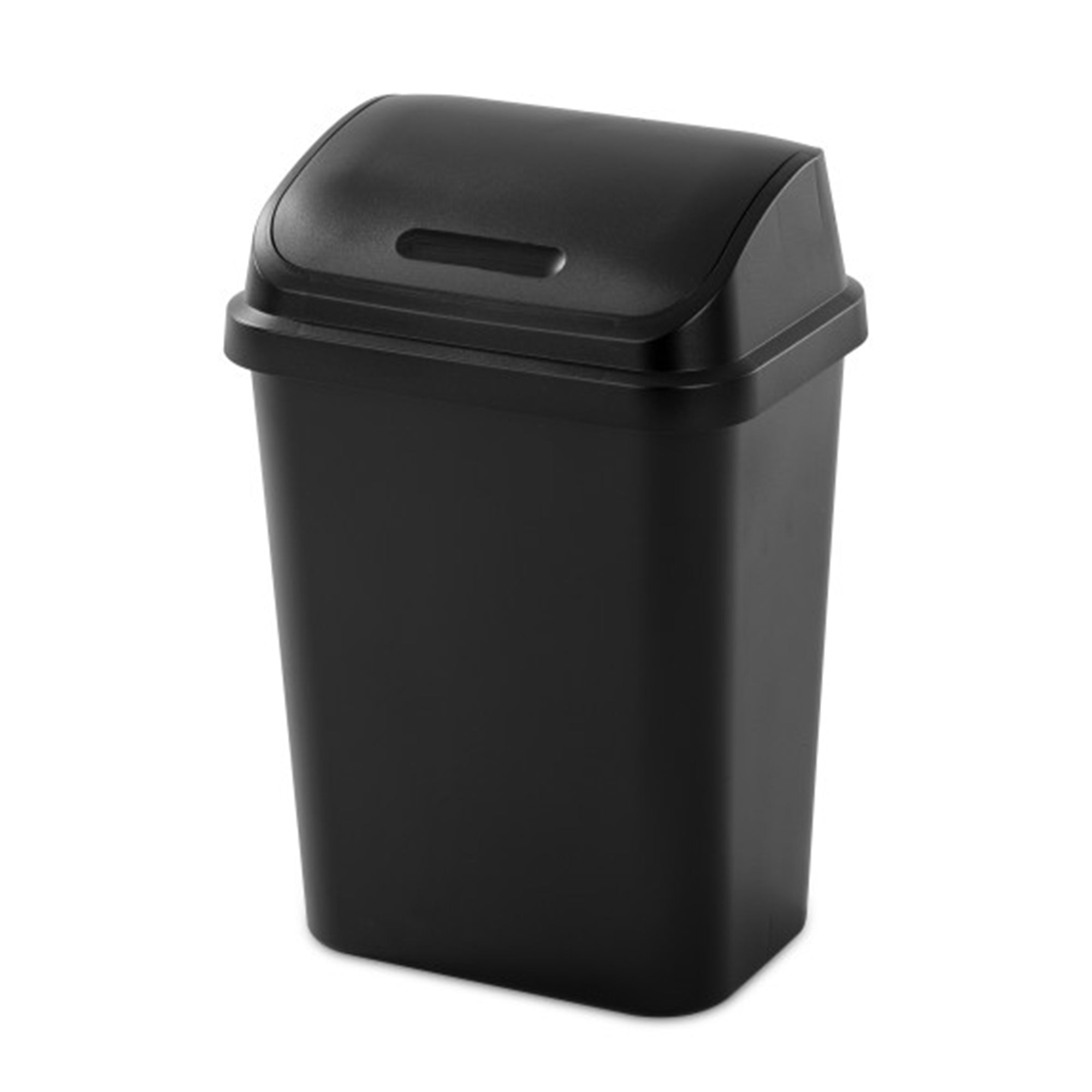 Sterilite 7.8 Gallon SwingTop Plastic Easy to Clean Wastebasket with Lid, Black