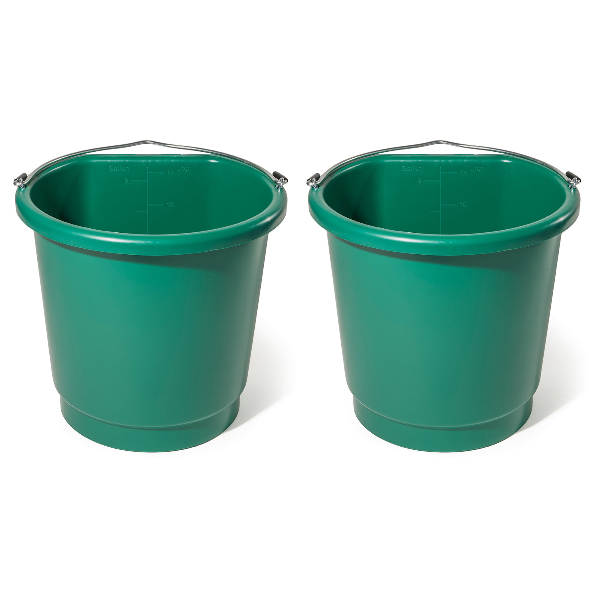 Farm Innovators 3 Gal Flat Back Plastic Heated Bucket, 70 Watt, Green (2 Pack) - VMInnovations