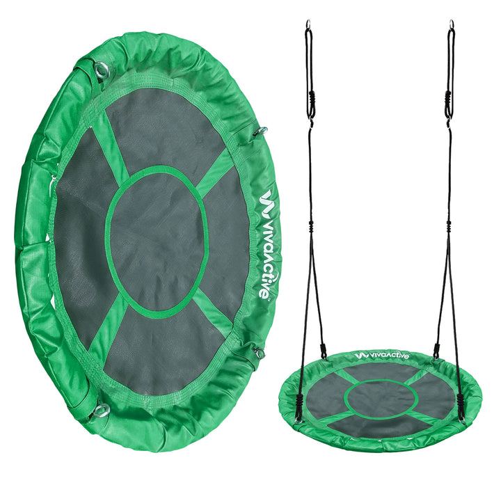 gobaplay Single Swing Set Playground Equipment with 39β Round Platform Saucer - VMInnovations