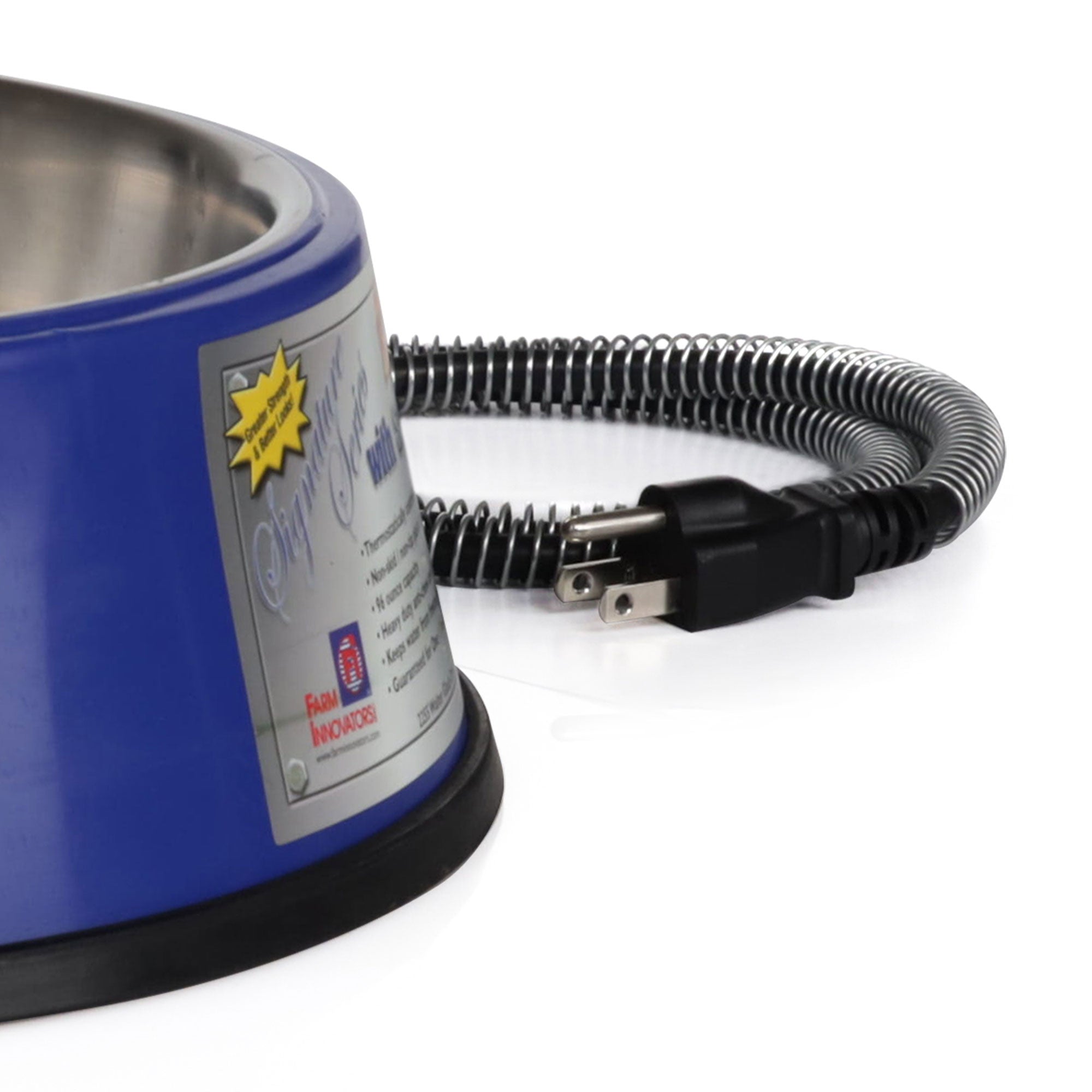 Farm Innovators 3 Quart Heated Pet Bowl with Stainless Steel Insert (4 Pack)
