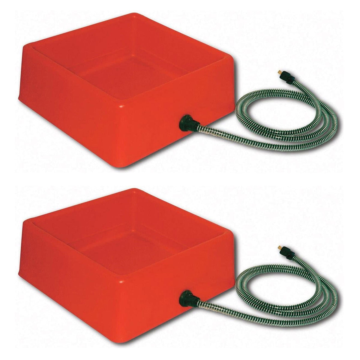 Farm Innovators 1.25 Gallon 60W Electric Heated Pet Water Bowl, Red (2 Pack)