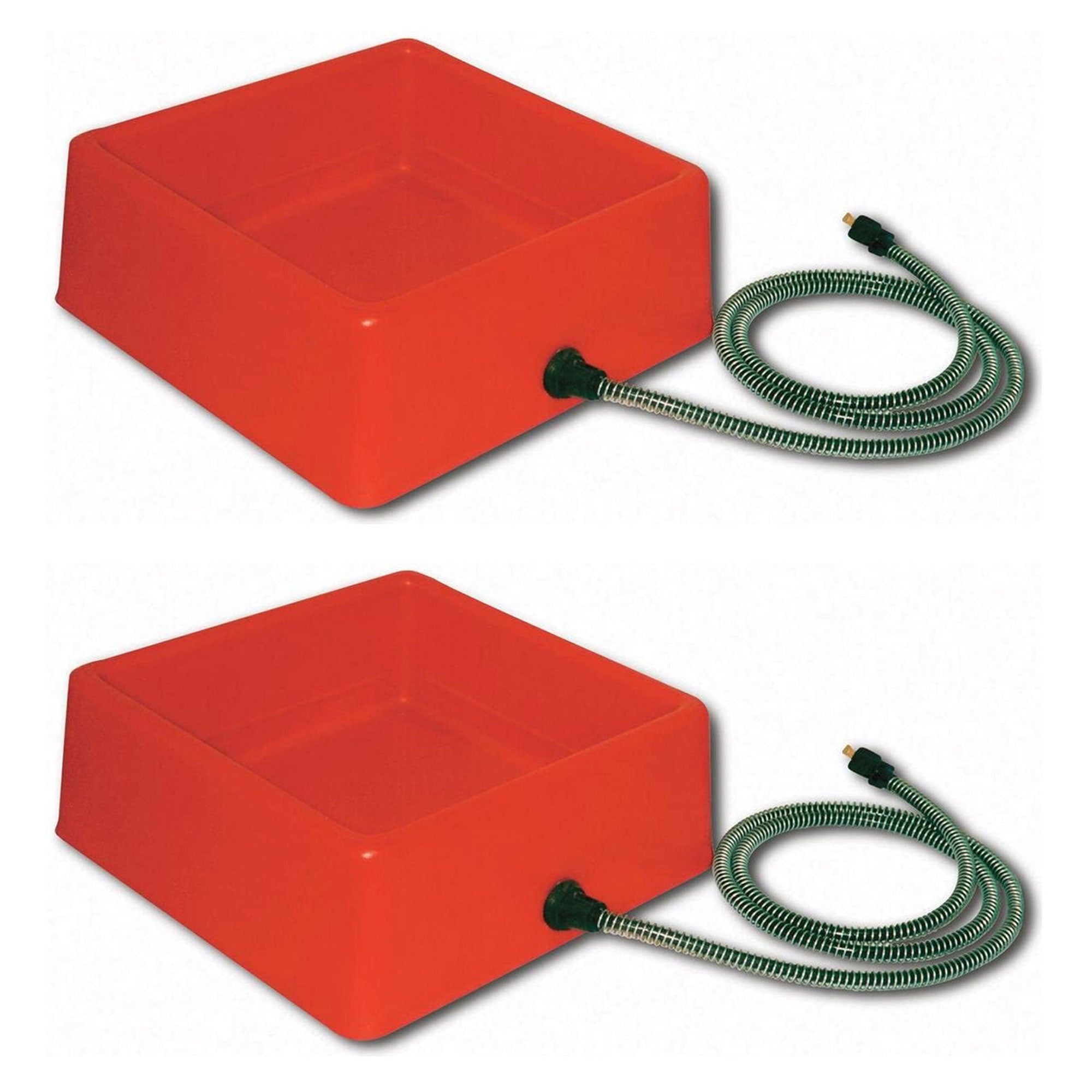 Farm Innovators 1.25 Gallon 60W Electric Heated Pet Water Bowl, Red (2 Pack) - VMInnovations