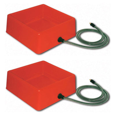 Farm Innovators 1.25 Gallon 60W Electric Heated Pet Water Bowl, Red (2 Pack)