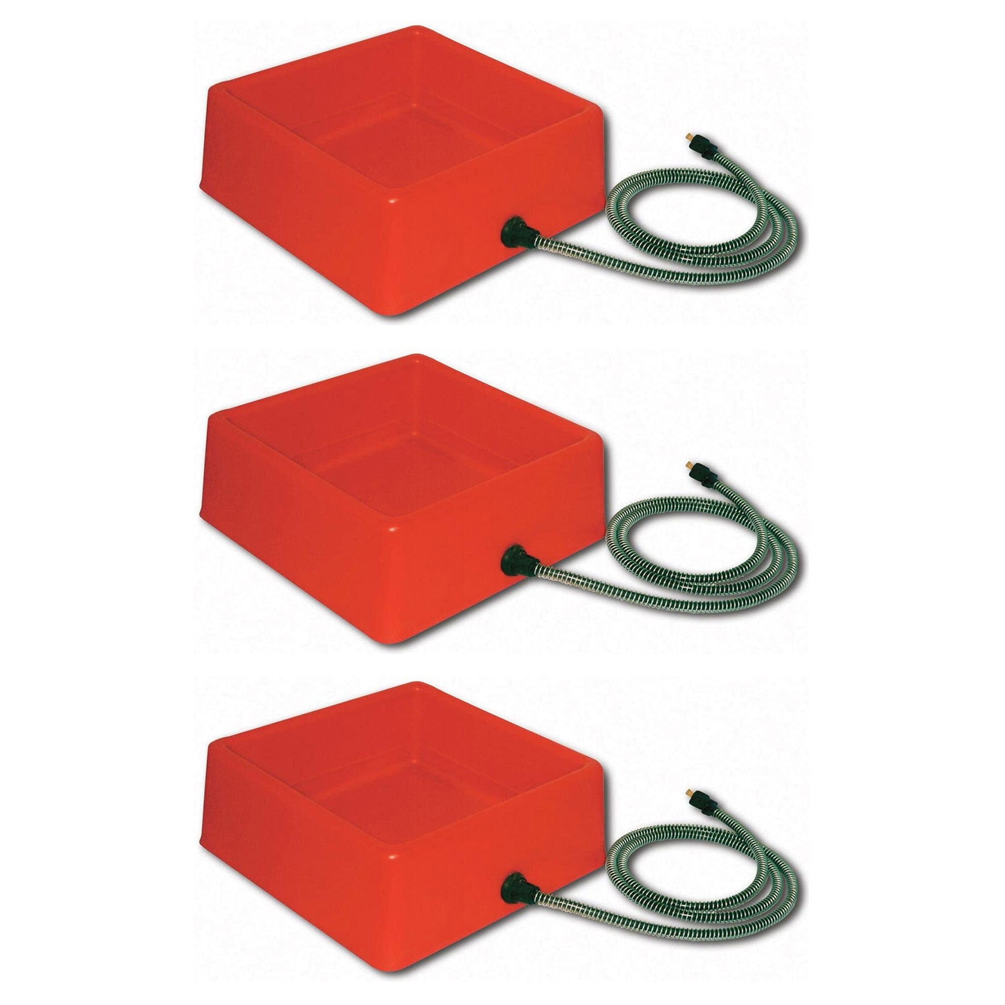 Farm Innovators 1.25 Gallon 60W Electric Heated Pet Water Bowl, Red (3 Pack) - VMInnovations