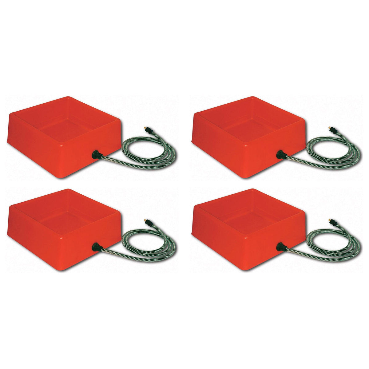 Farm Innovators 1.25 Gallon 60W Electric Heated Pet Water Bowl, Red (4 Pack)