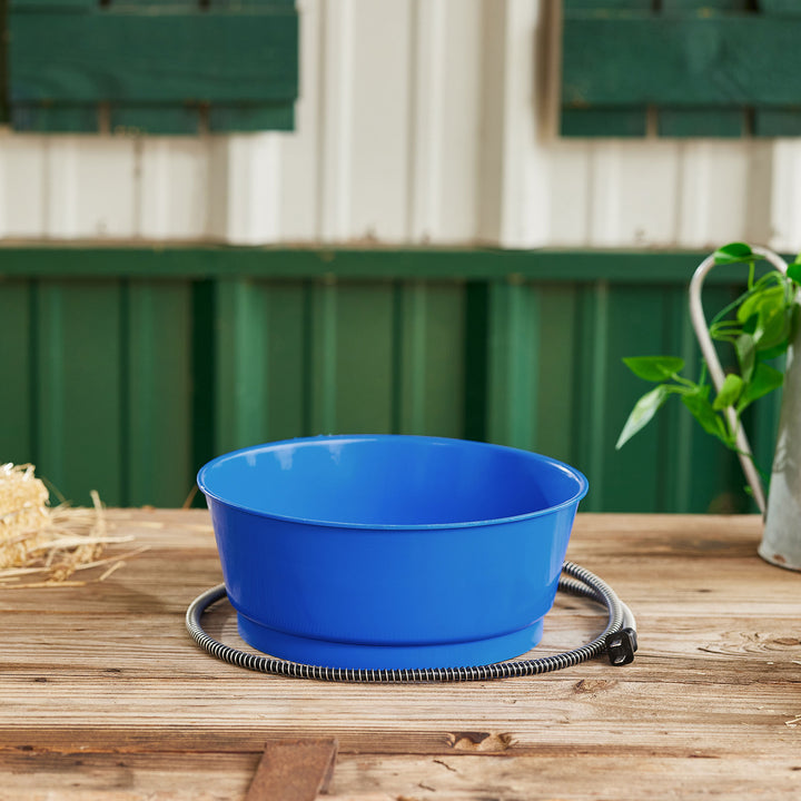 Farm Innovators 60 Watt 1.5 Gallon Electric Heated Pet Water Bowl, Blue (4 Pack)