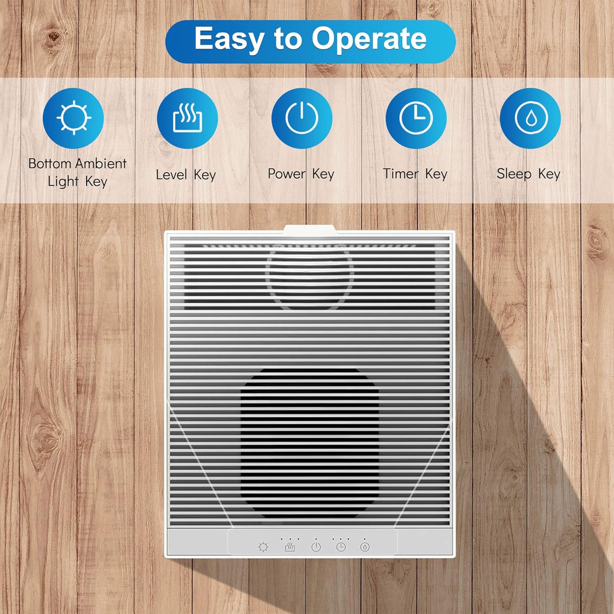 SHARKZILLA 1.3 Gallon Plastic Evaporative No Mist Humidifier with Timer, White - VMInnovations