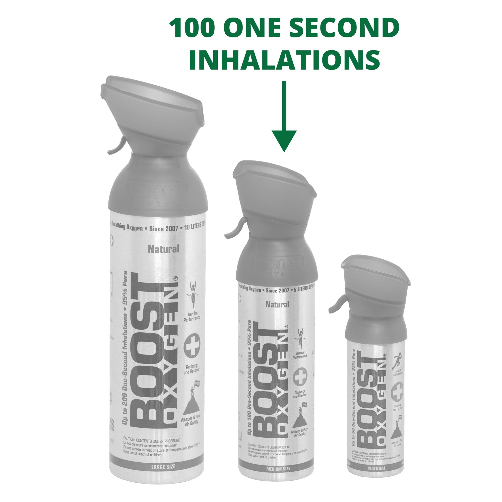 Boost Oxygen 10 Liter Natural (4 Pk) & 5-Liter Eucalyptus (1 Pk) Canned Oxygen - VMInnovations