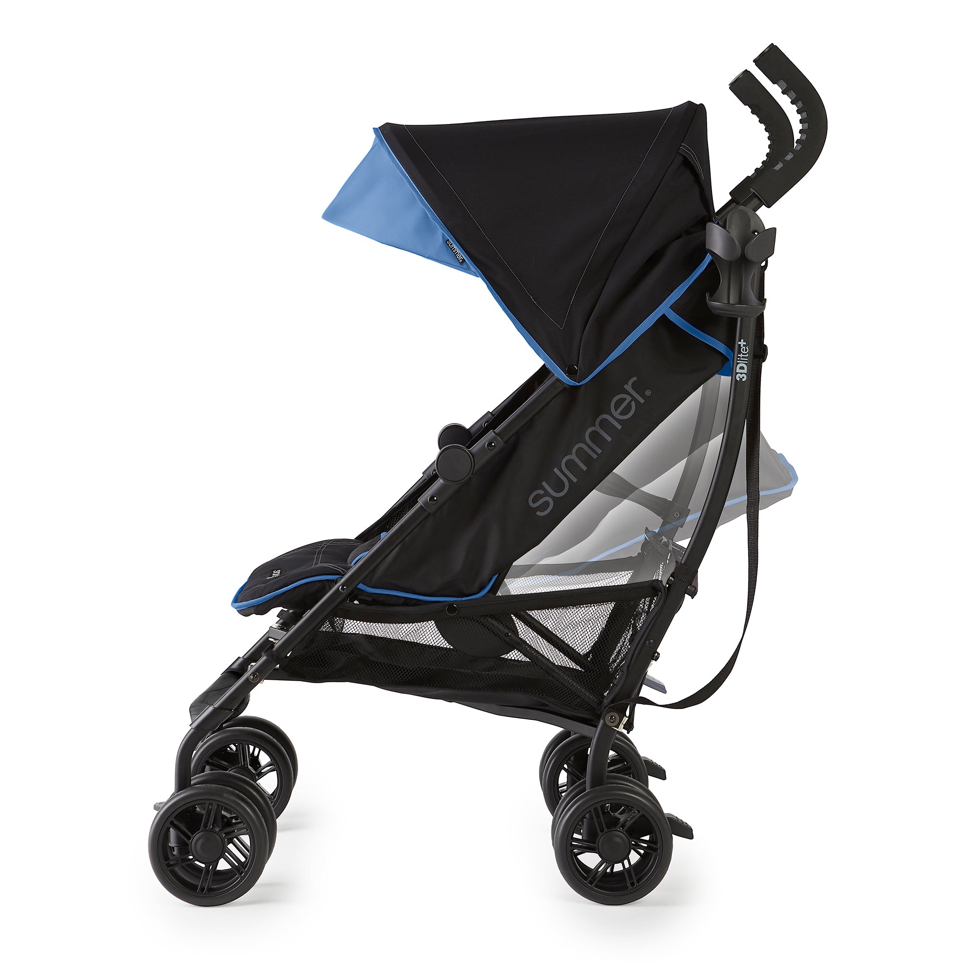 Summer Infant 3Dlite+ Convenience One-Hand Adjustable Stroller Blue/Black