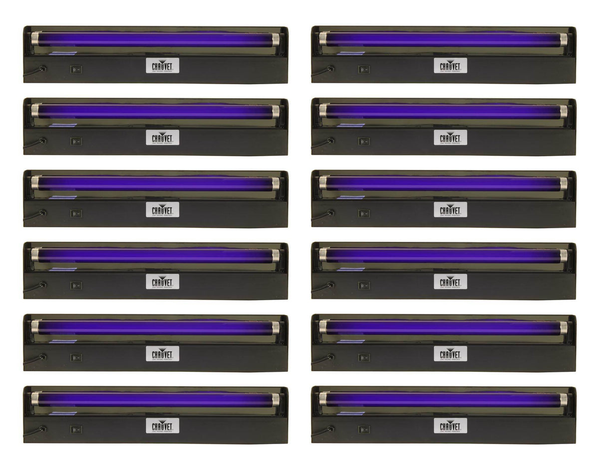 (12) Chauvet DJ NVF18 18" Black Light 15 W Blacklights w/ Reflector | NV-F18