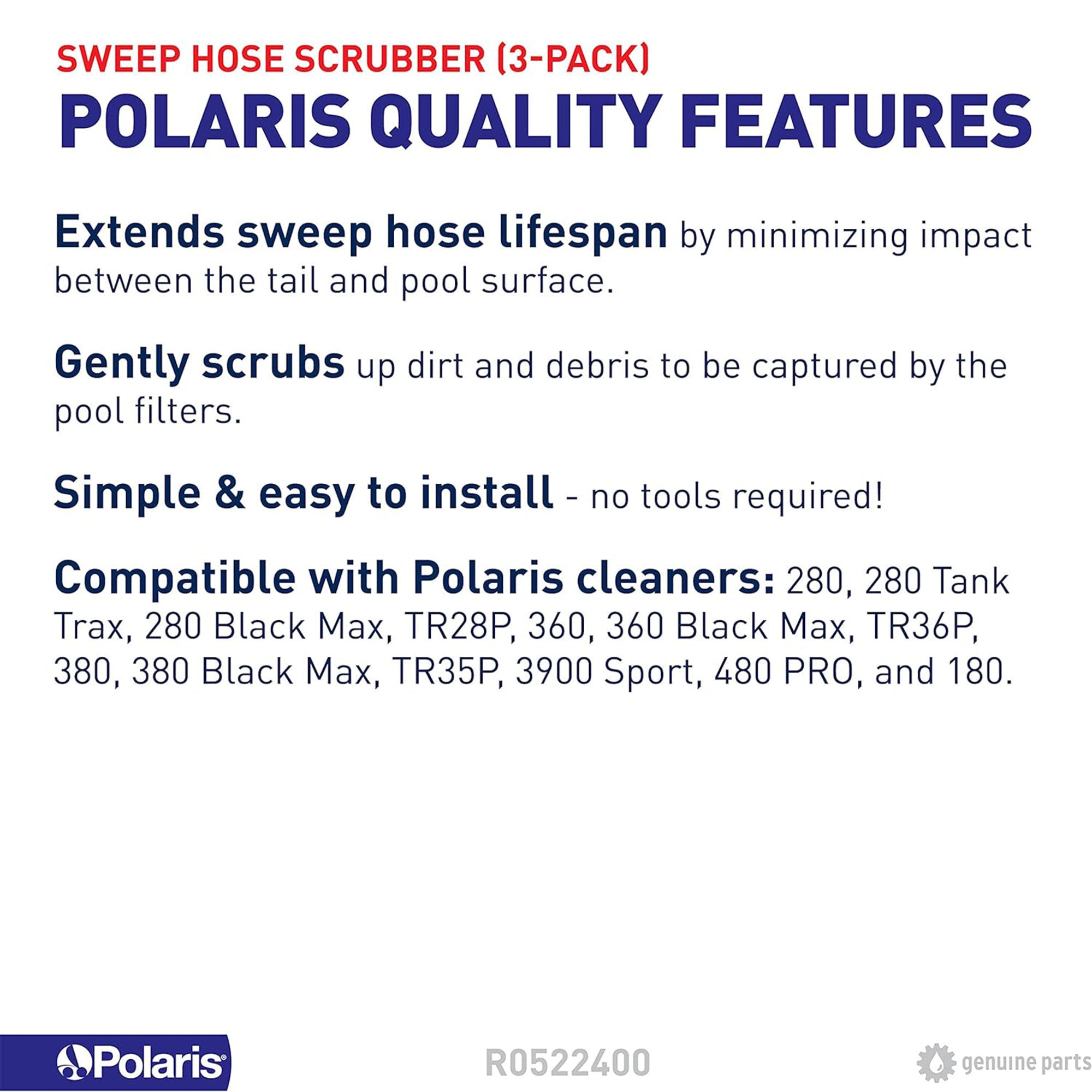 Polaris Genuine Sweep Hose Scrubber Replacement Compatible with Polaris Models