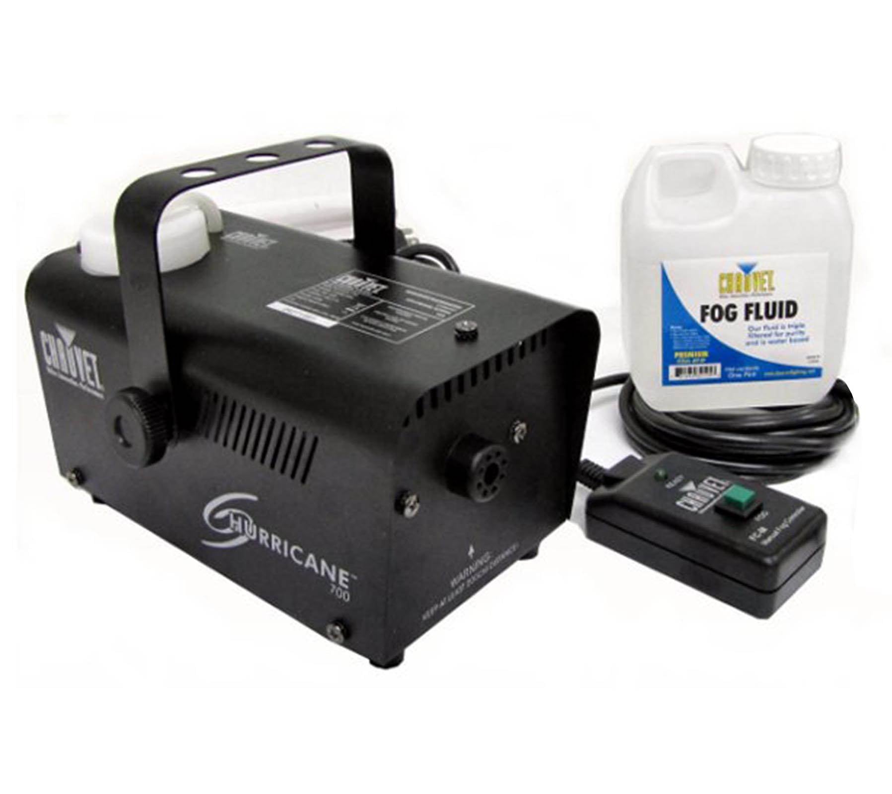 (2) CHAUVET NV-F18" UV Black-Lights & (2) Hurricane 700 H-700 Fog/Smoke Machines