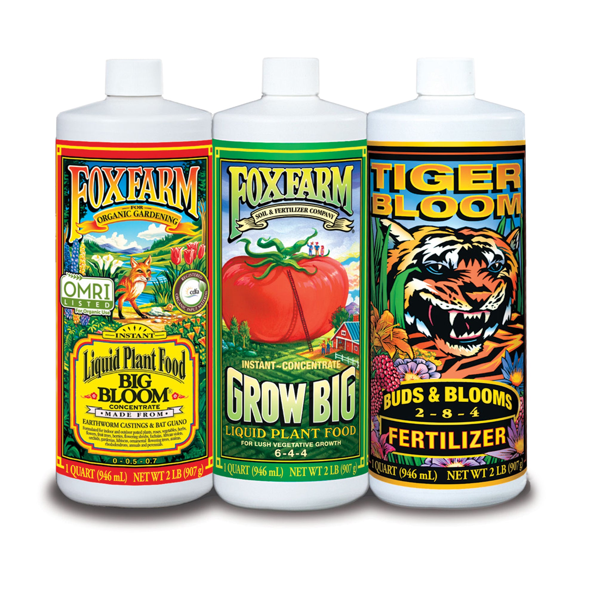 FoxFarm Hydro Nutrient Trio Tiger Bloom Grow 12 Qts Liquid Plant Grow (4 Pack)