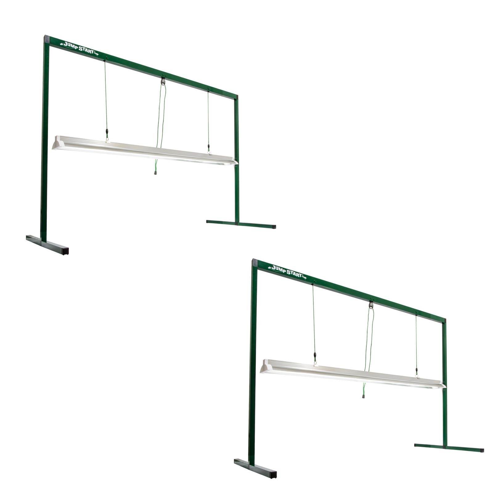 (2) HYDROFARM JSV4 48" Jump Start T5 Grow Light Systems | Stand, Fixture & Tube