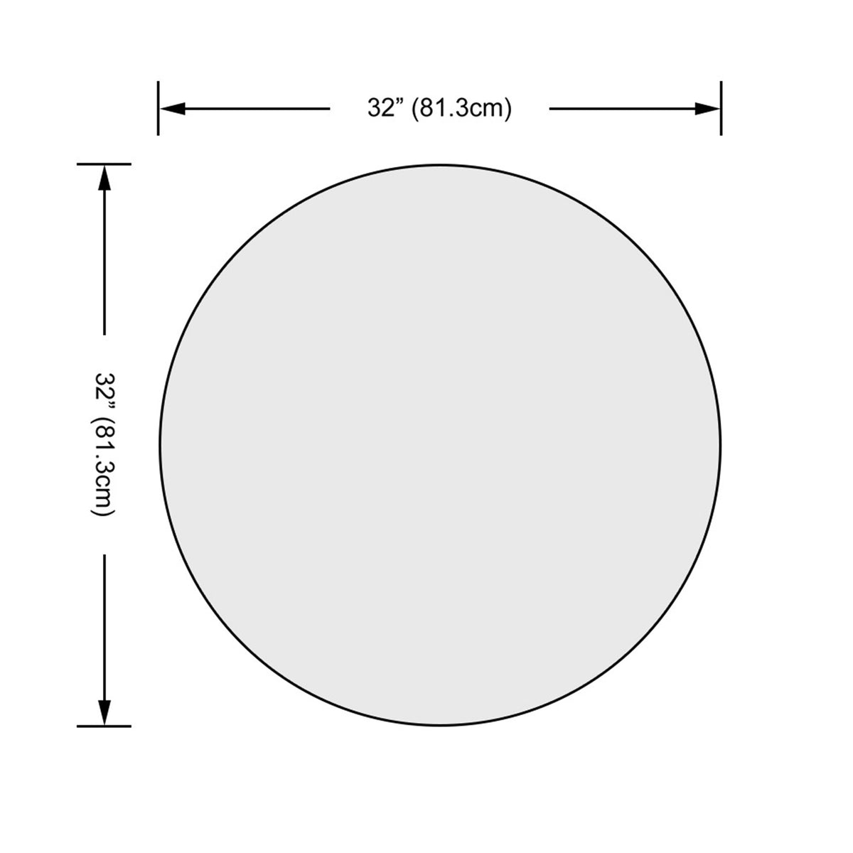 Dulles Glass 32" Round 1/4" Thick Tempered Glass Table Top w/ Flat Polished Edge (Refurbished)