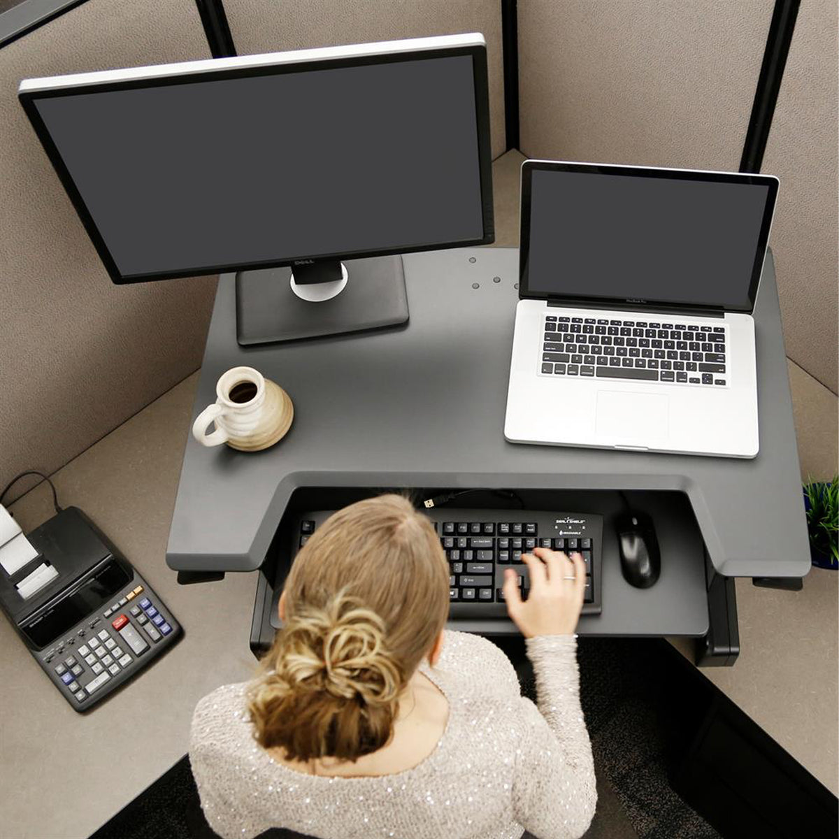 Ergotron WorkFit-TL Adjustable Sit to Stand Standing Desk Workstation Converter