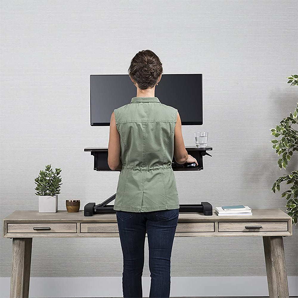 Ergotron Compact Sitting to Standing Desk Converter, Chocolate Finish (Open Box)