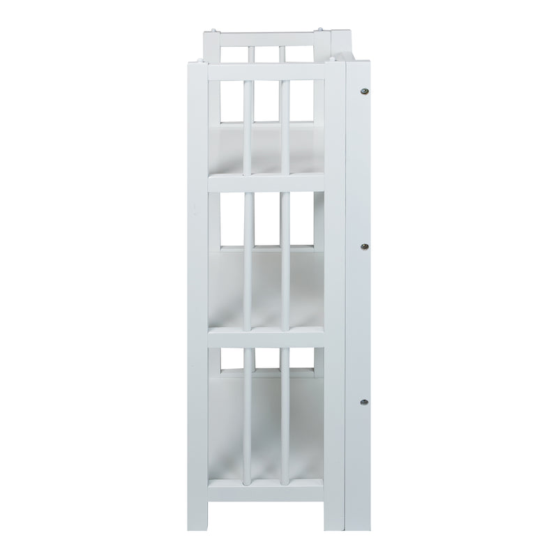 Casual Home 3 Shelf 14 Inch Folding Office Room Wood Furniture Bookcase, White