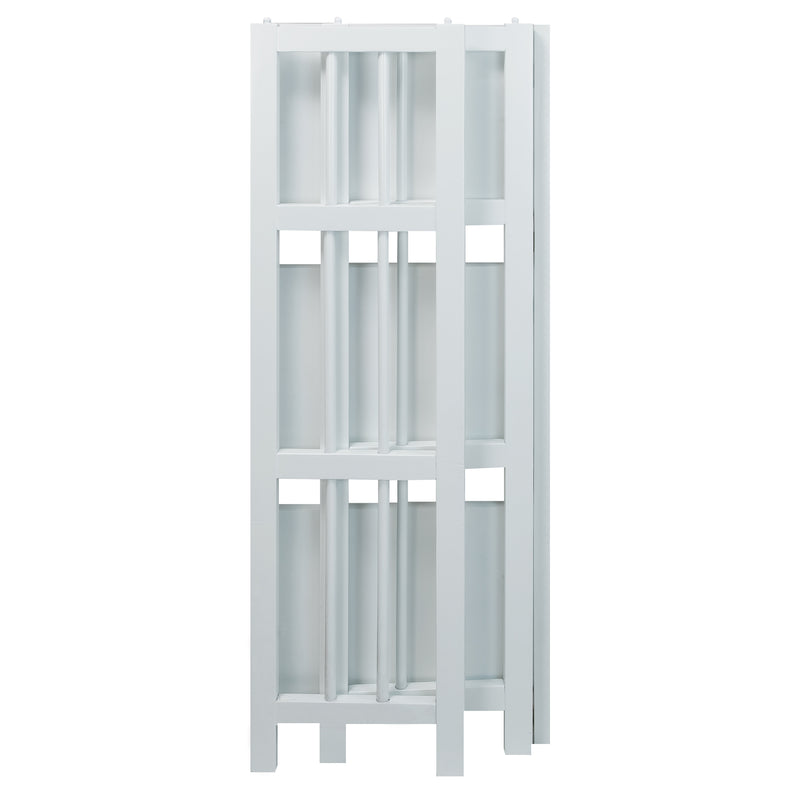 Casual Home 3 Shelf 14 Inch Folding Wood Furniture Bookcase, White (Used)