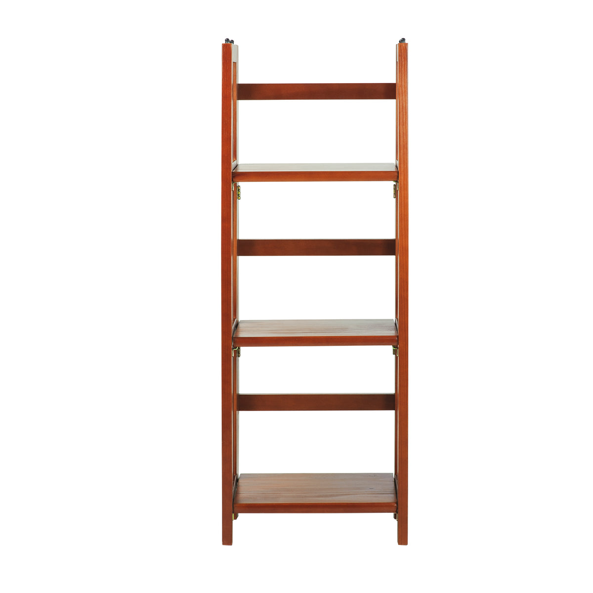 Casual Home 3 Shelf 14 Inch Folding Wood Bookcase, Mahogany (2 Pack)