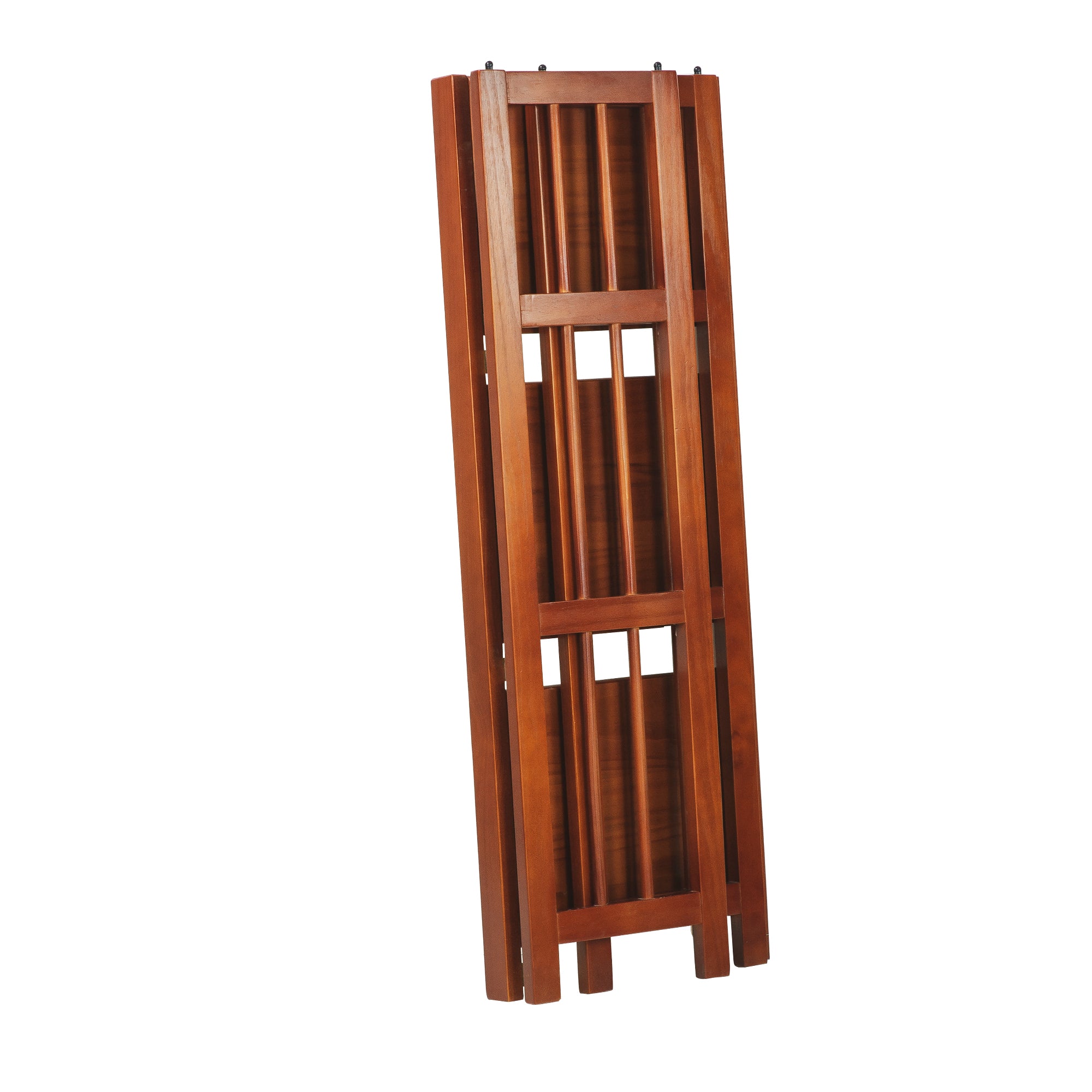 Casual Home 3 Shelf 14 Inch Folding Wood Bookcase, Mahogany (2 Pack)